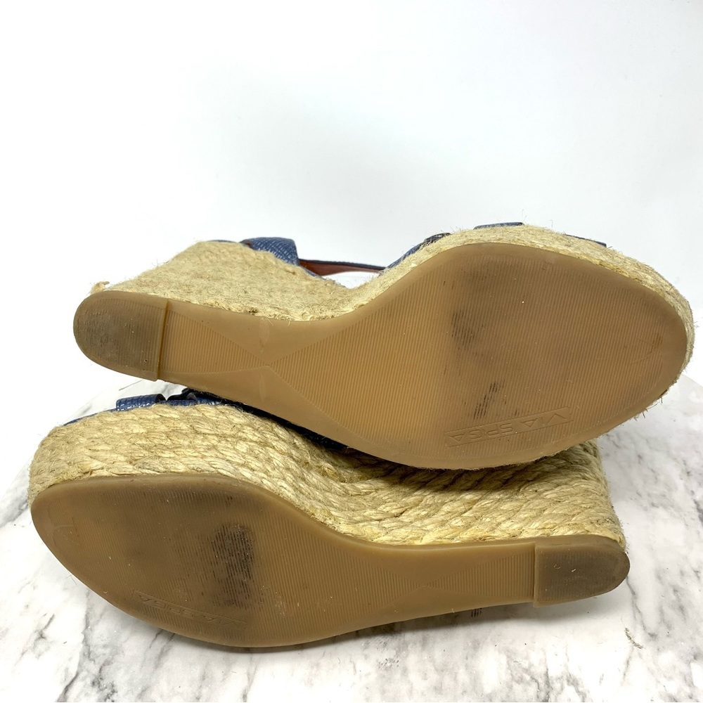 Via Spiga Karla Textured Open Toe Espadrille Wedge 8.5 Classic Resortwear Summer - Picture 8 of 16